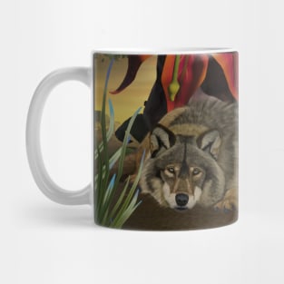 Little fairy with wolf Mug